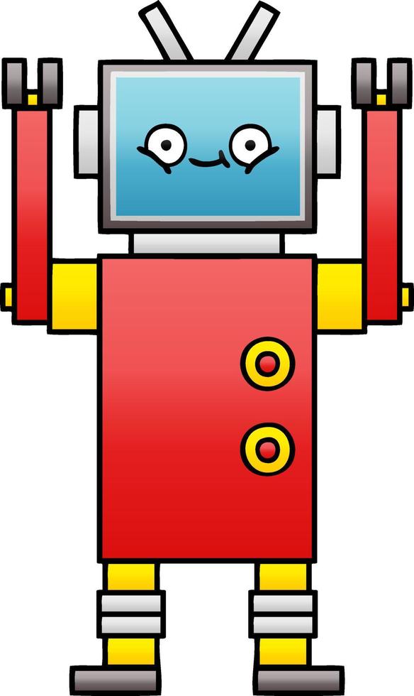 gradient shaded cartoon robot vector