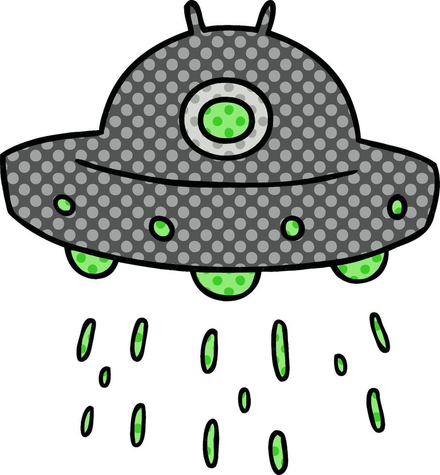 cartoon doodle of an alien ship vector