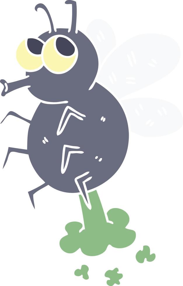 quirky hand drawn cartoon fly vector