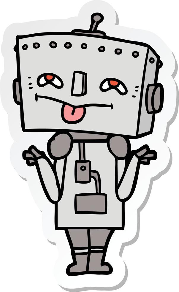 sticker of a cartoon robot vector