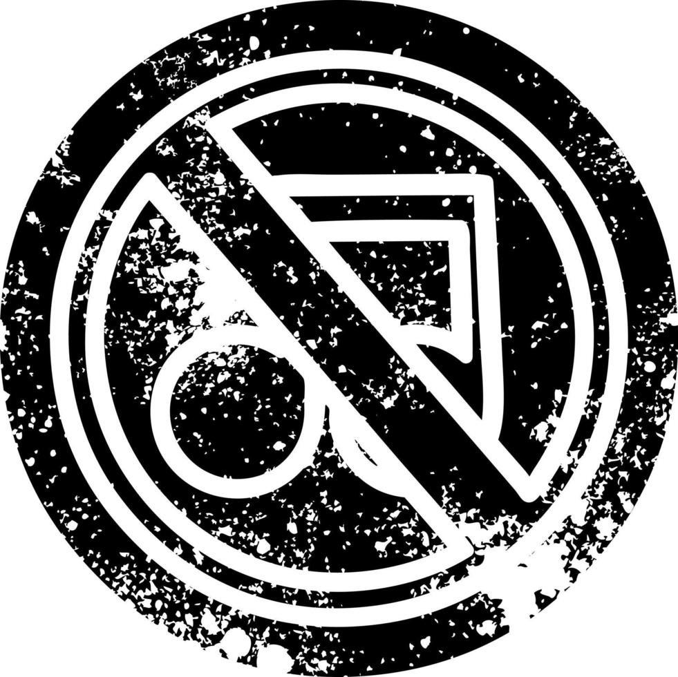 no music distressed icon vector