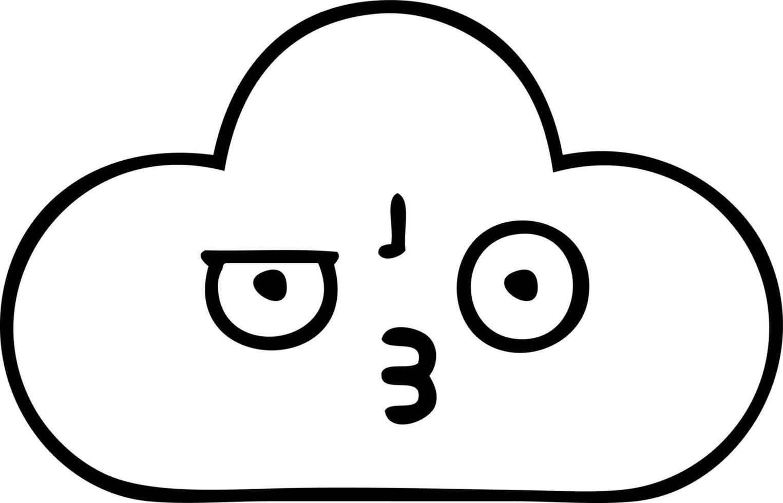 line drawing cartoon white cloud vector