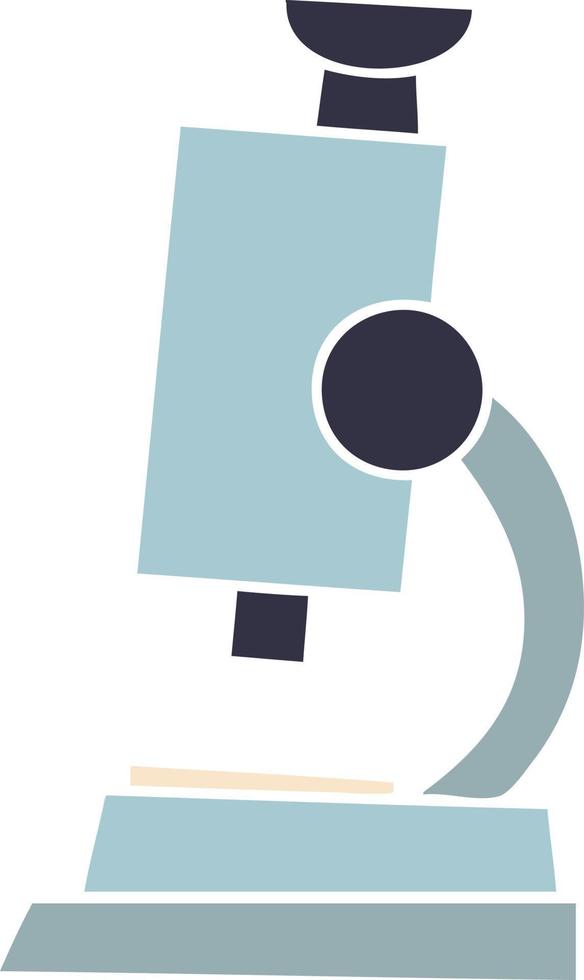 flat color retro cartoon science microscope vector