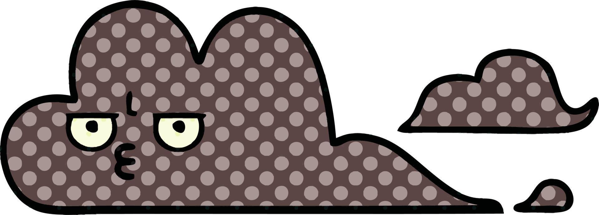 comic book style cartoon storm cloud vector
