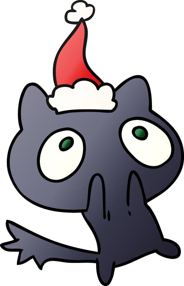 christmas gradient cartoon of kawaii cat vector