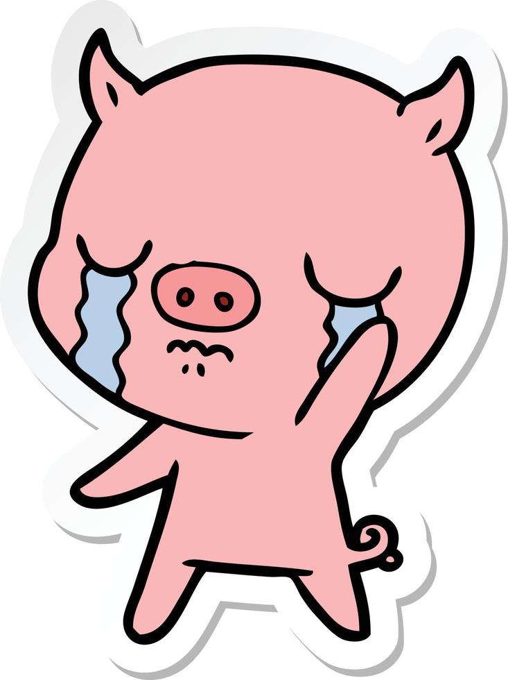 pegatina de un cerdo de caricatura llorando y despidiéndose 11284142 Vector en Vecteezy pegatina de un cerdo de caricatura llorando y despidiéndose 11284142 Vector en Vecteezy
