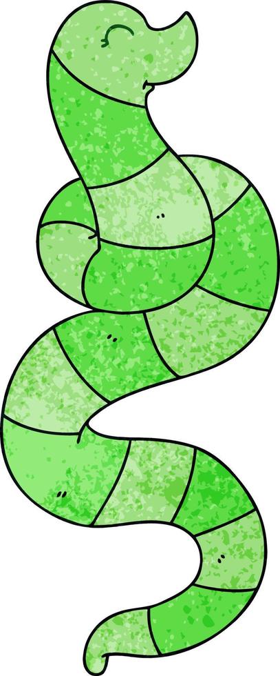 serpiente de dibujos animados peculiar dibujado a mano vector