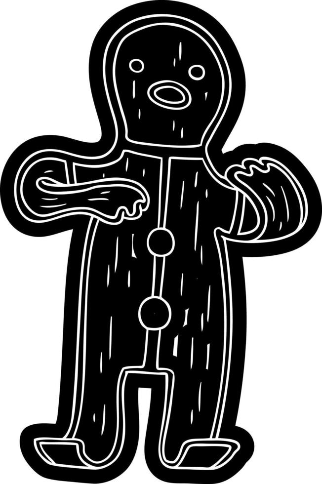 cartoon icon drawing of a gingerbread man vector