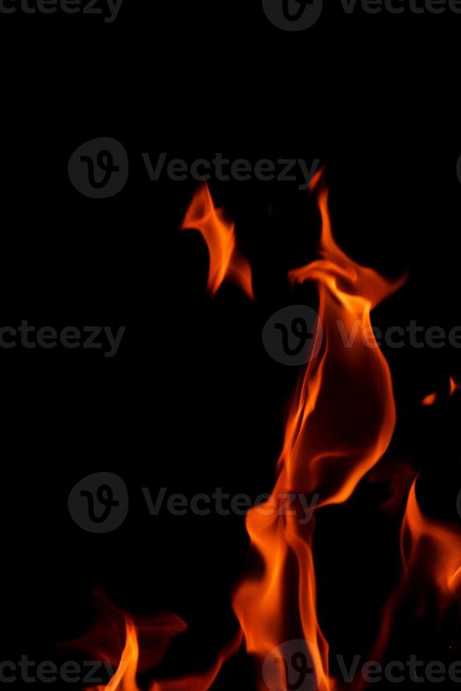 fire flame on black background photo