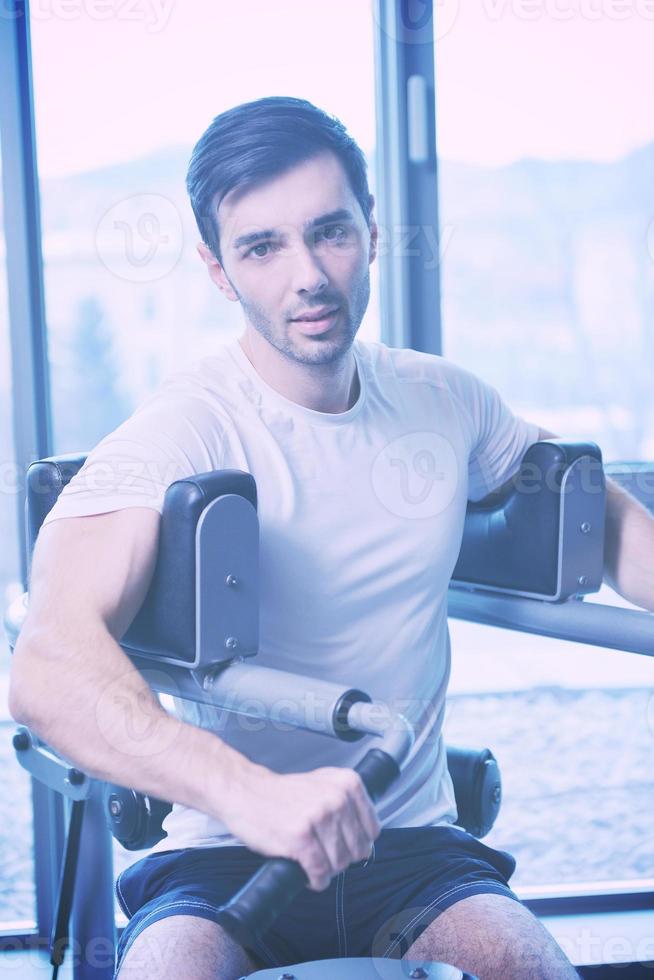 man running on the treadmill photo