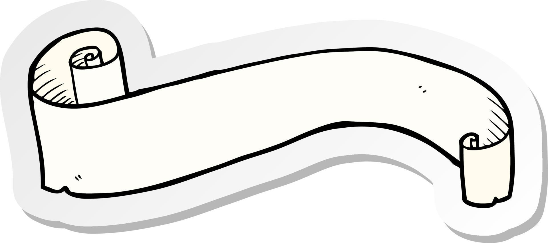 sticker of a cartoon tattoo scroll banner vector