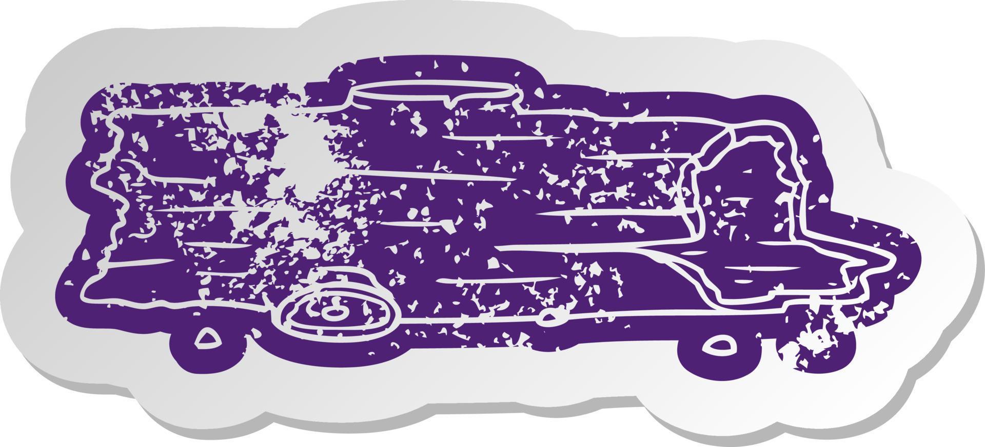 distressed old sticker of a tree log vector