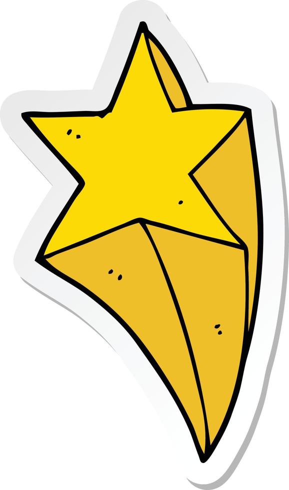 sticker of a cartoon shooting star vector