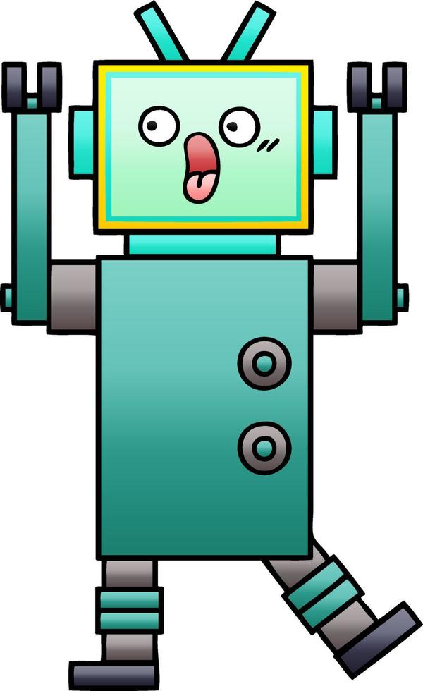 robot de dibujos animados sombreado degradado vector