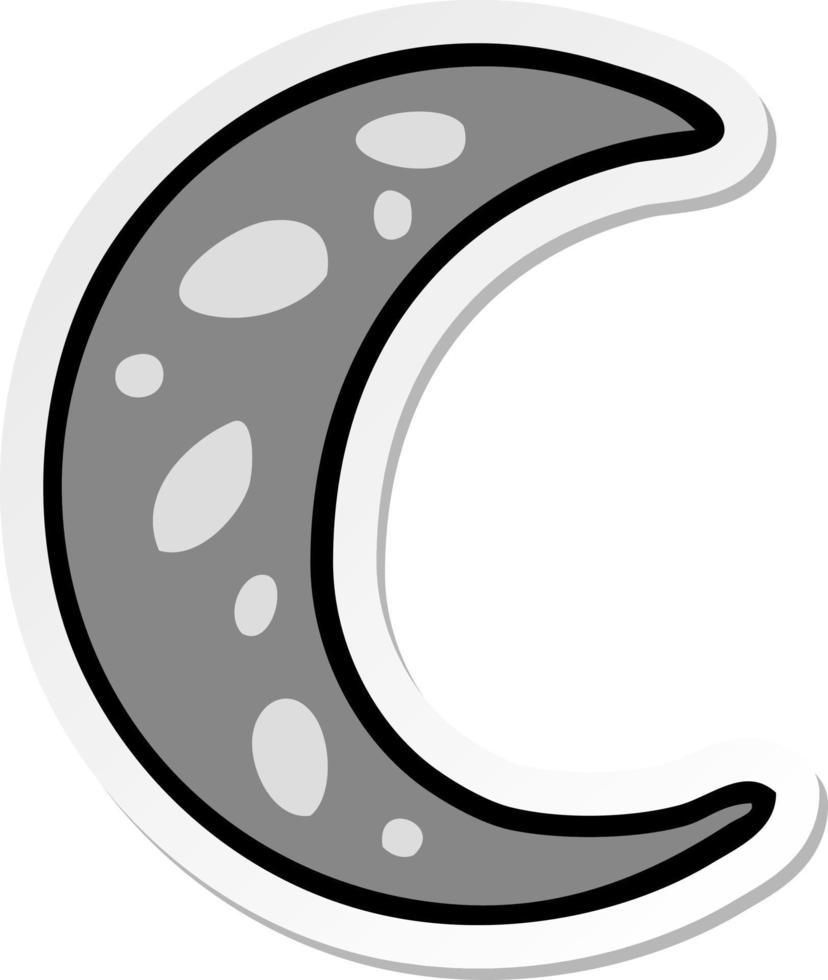 sticker cartoon doodle of a crescent moon vector