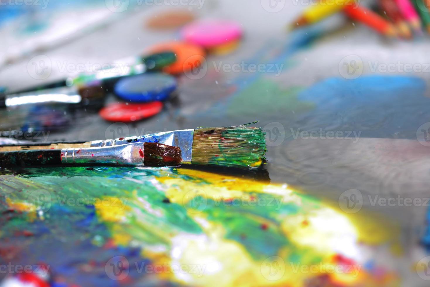 Paint on white surface photo