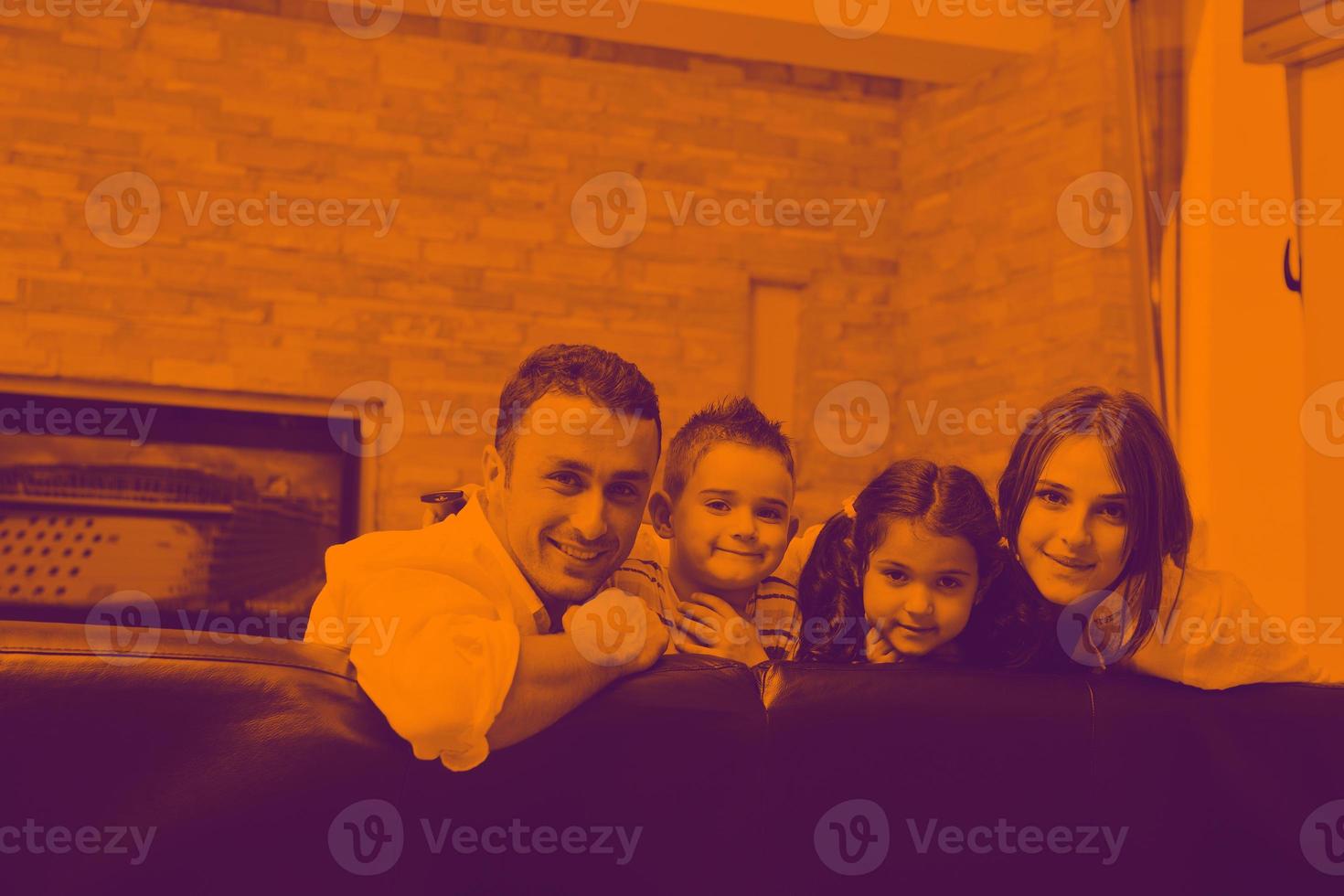 young family at home photo