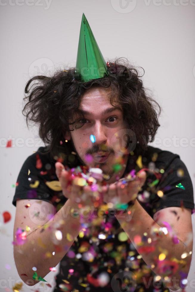 confetti man on party photo