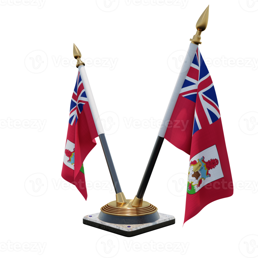 illustration 3d des bermudes support de drapeau de bureau double v png