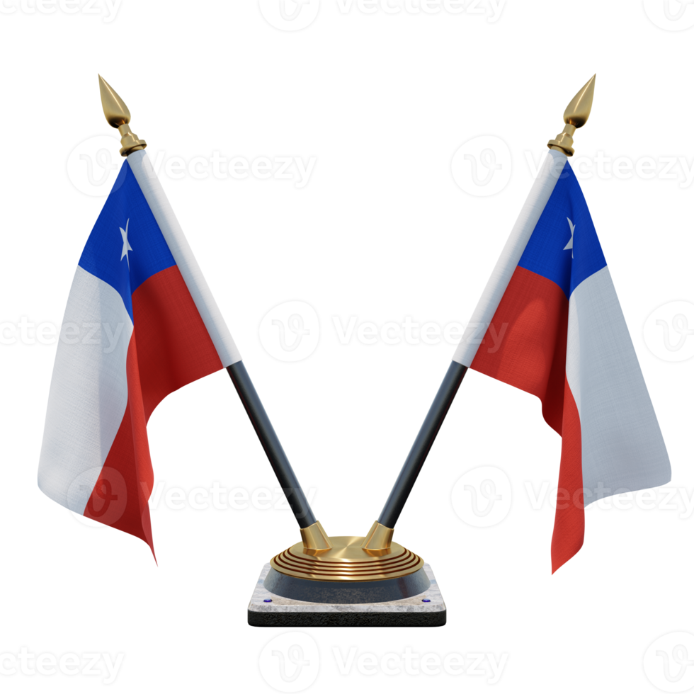 Chile 3d illustration Double V Desk Flag Stand png