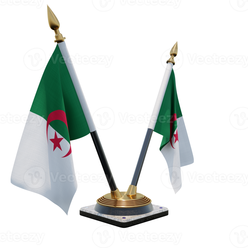 algeria 3d illustrazione Doppio v scrivania bandiera In piedi png