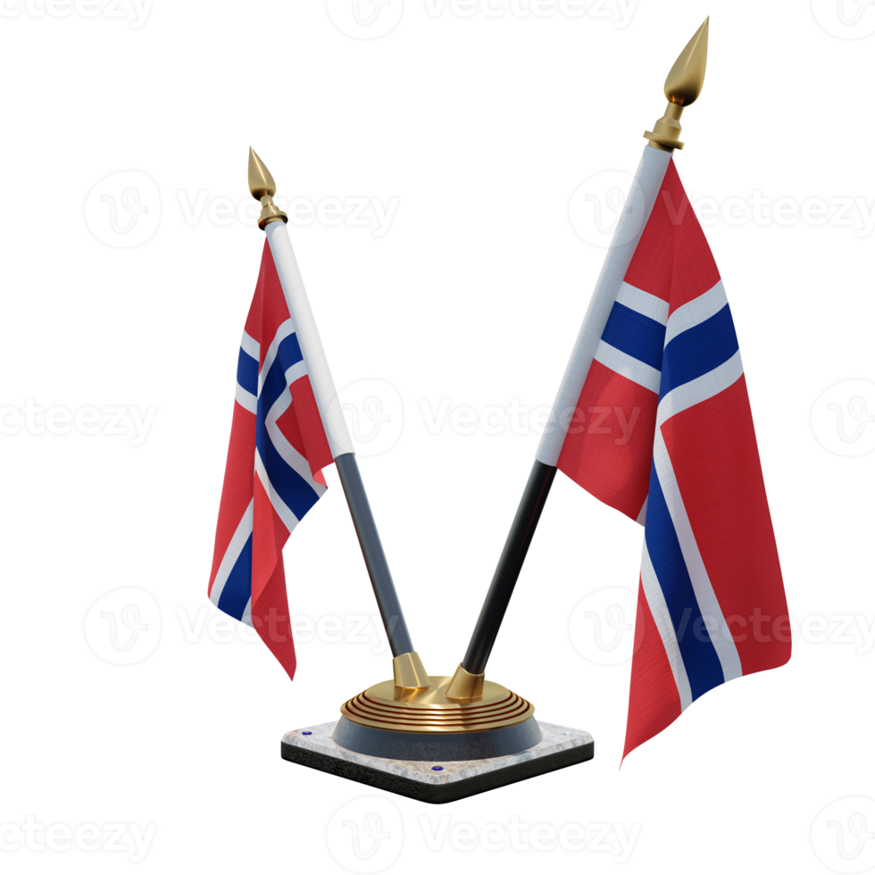 Norway 3d illustration Double V Desk Flag Stand png