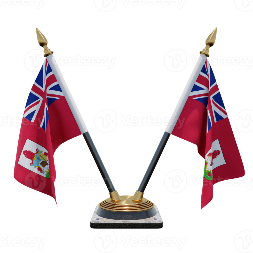 Bermuda 3d illustration Double V Desk Flag Stand png