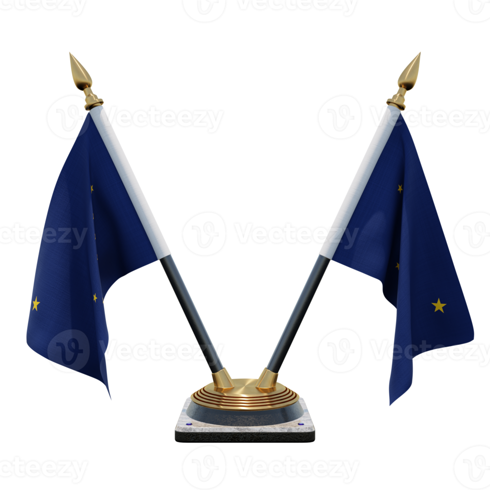 Alaska 3d illustration Double V Desk Flag Stand png