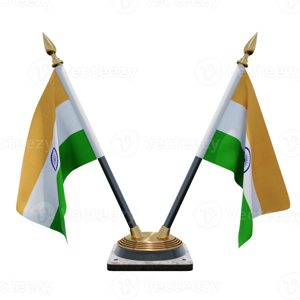 India 3d illustration Double V Desk Flag Stand png