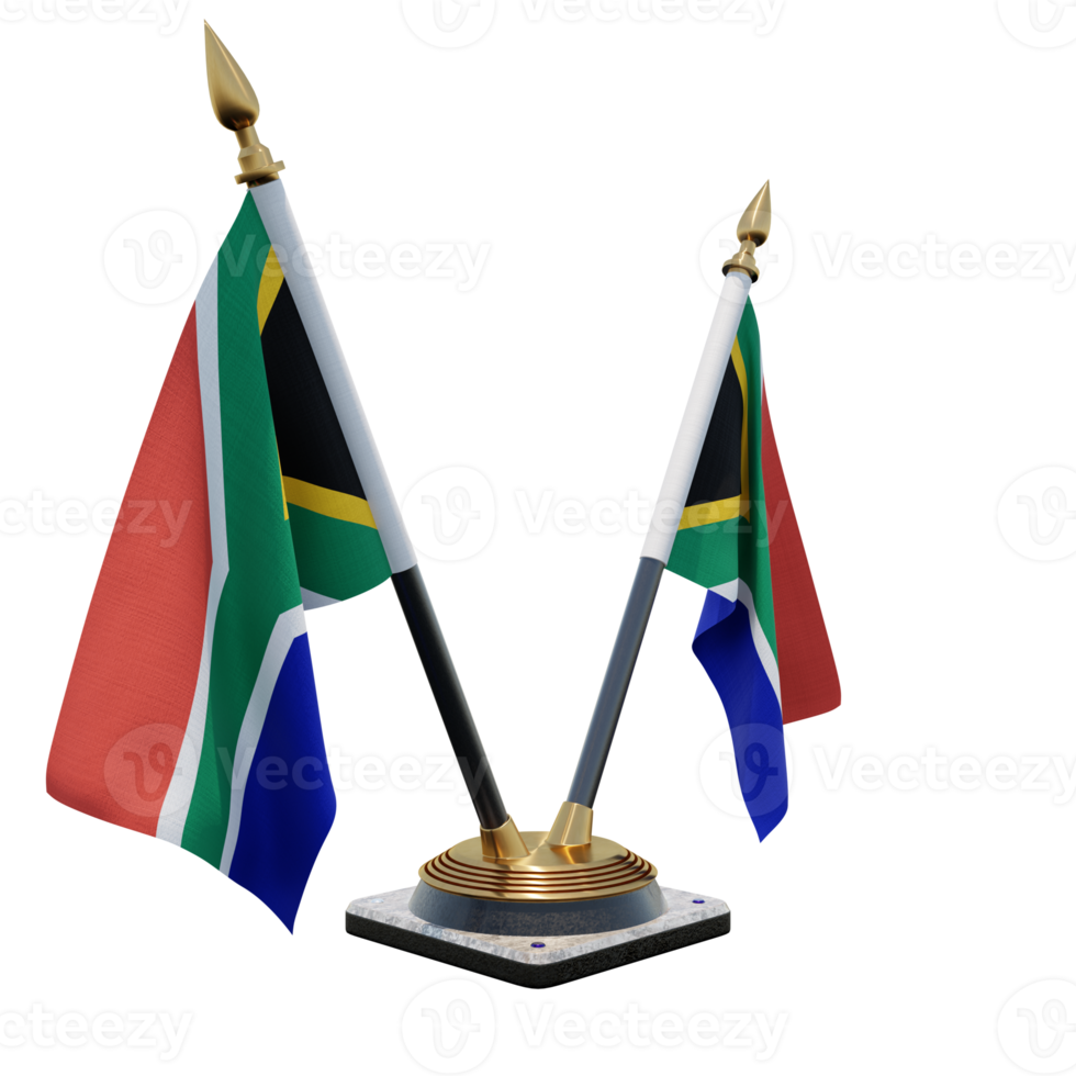 South Africa 3d illustration Double V Desk Flag Stand png
