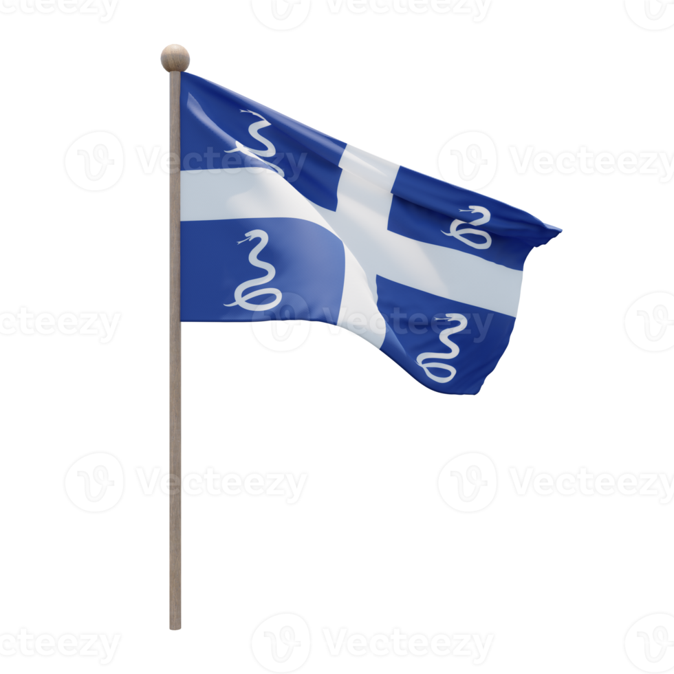 https://static.vecteezy.com/system/resources/previews/011/285/130/non_2x/drapeau-aux-serpents-de-la-martinique-3d-illustration-flag-on-pole-wood-flagpole-png.png