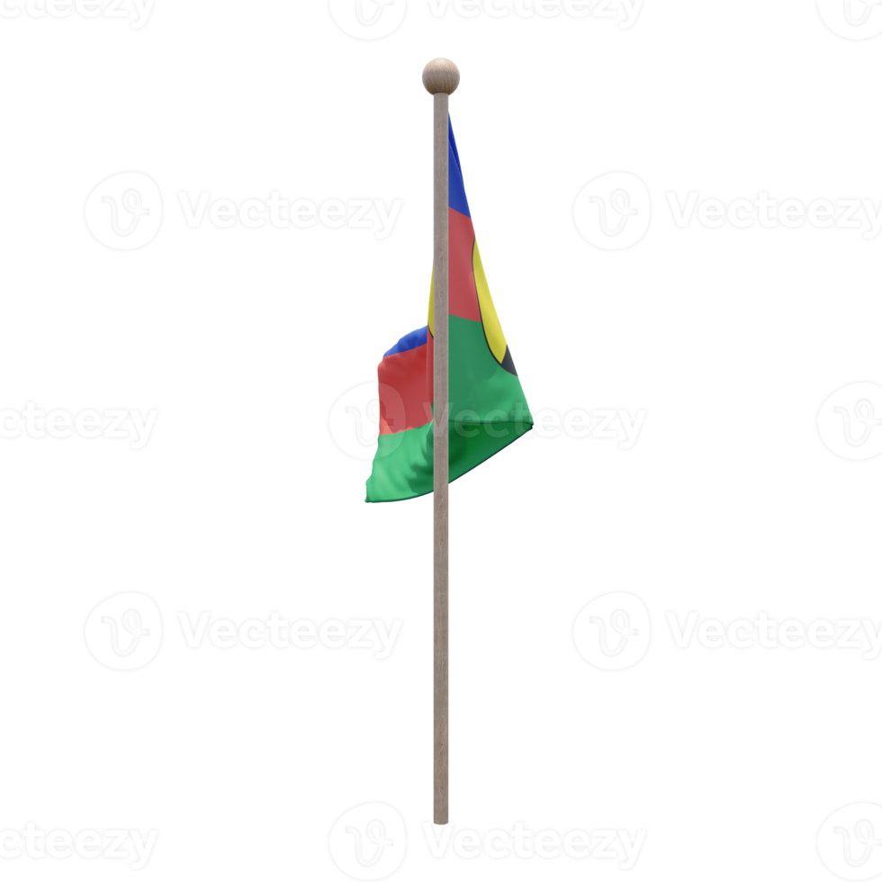 Flnks 3d illustration flag on pole. Wood flagpole png