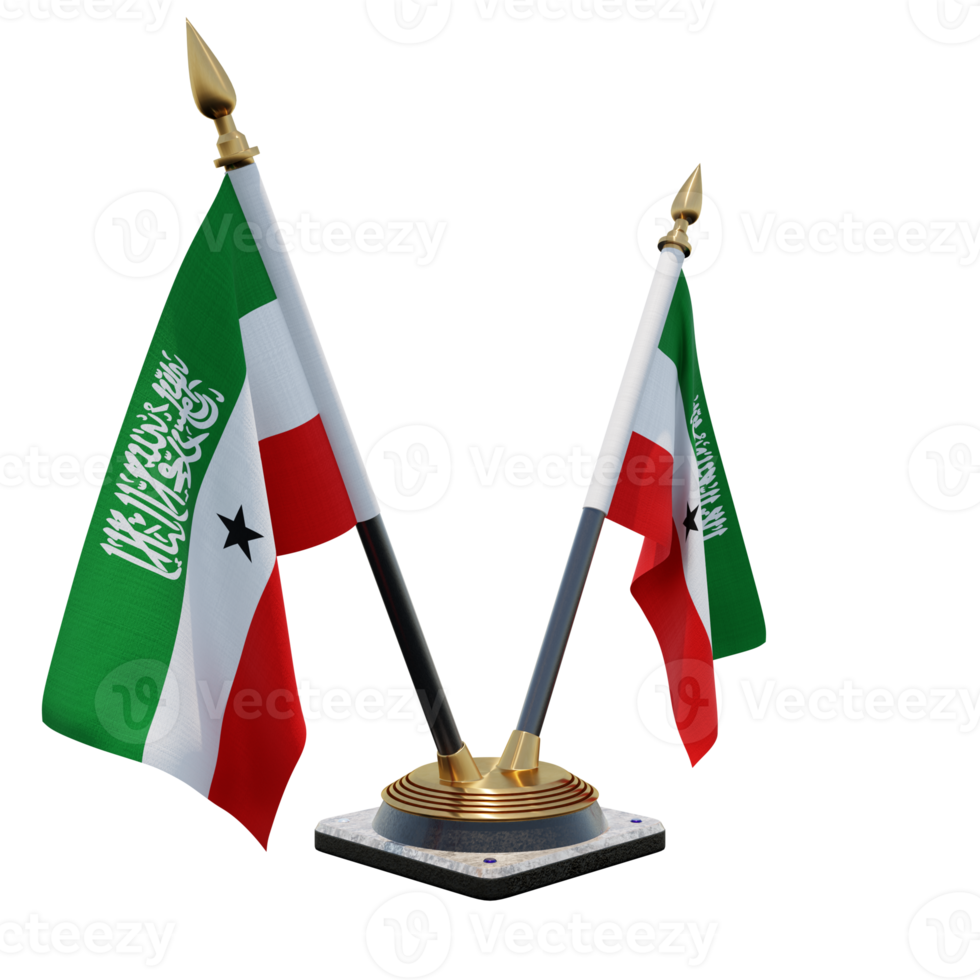 Somaliland 3d illustration Double V Desk Flag Stand png
