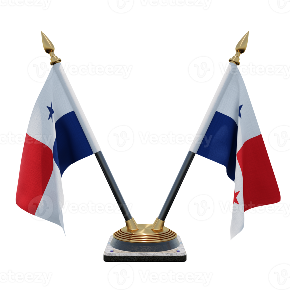 Panama 3d illustration Double V Desk Flag Stand png