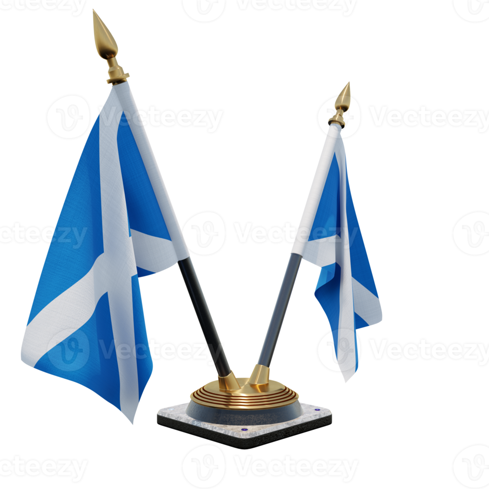 Scotland 3d illustration Double V Desk Flag Stand png