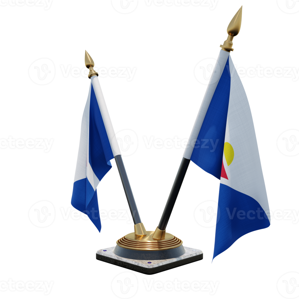 Saint Martin 3d illustration Double V Desk Flag Stand png
