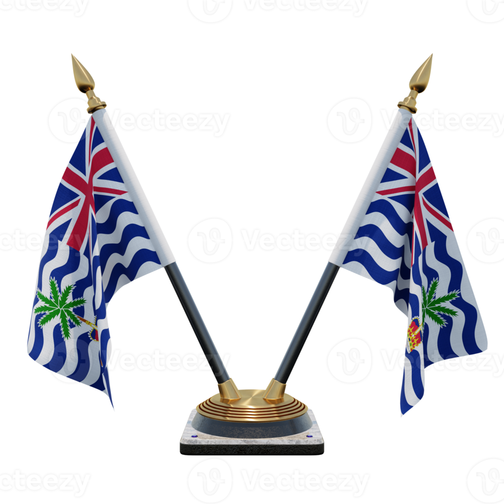 commissaire du territoire britannique de l'océan indien illustration 3d support de drapeau de bureau double v png