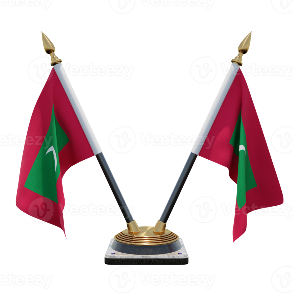 maldives 3d illustration double v bureau porte-drapeau png