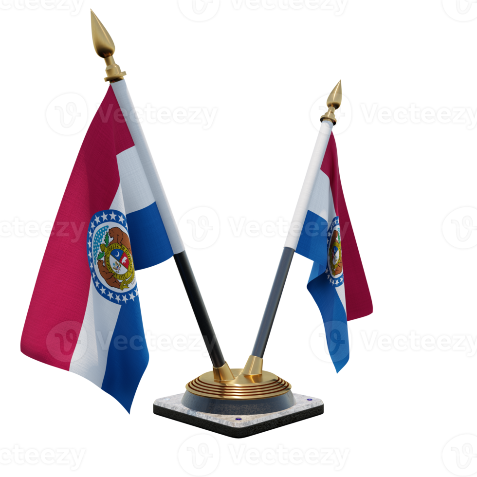 Missouri 3d illustration Double V Desk Flag Stand png