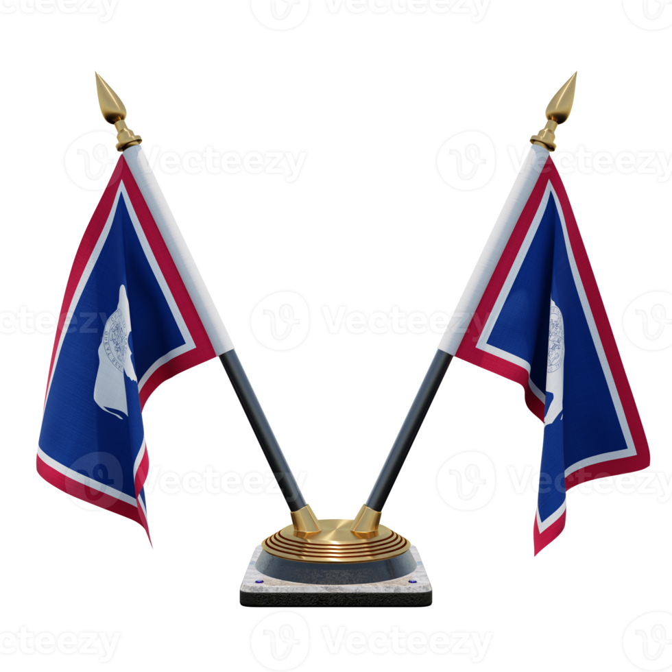 Wyoming 3d illustration Double V Desk Flag Stand png