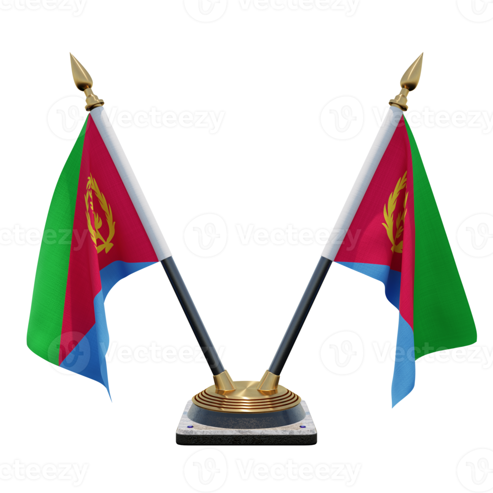 Eritrea 3d illustration Double V Desk Flag Stand png