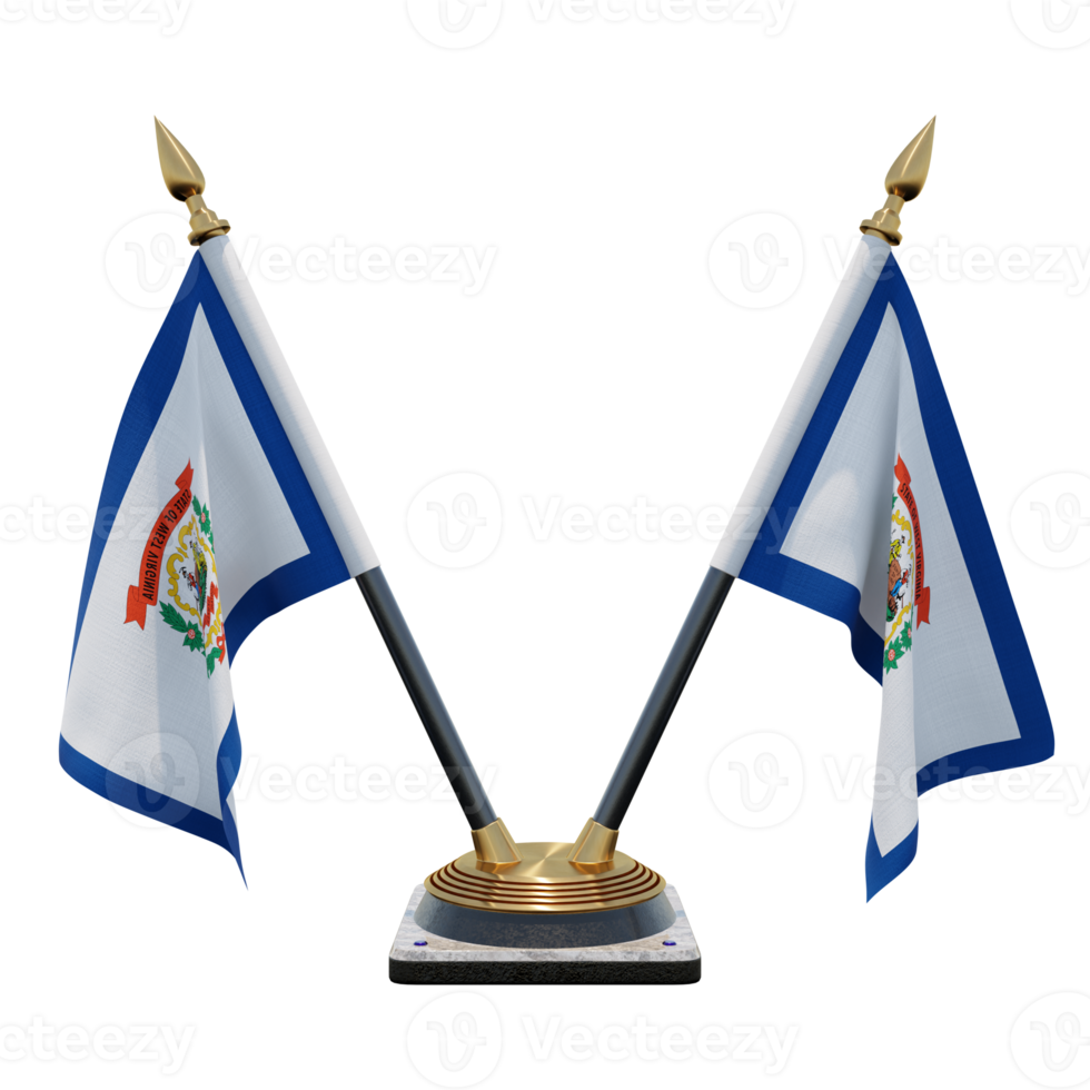 West Virginia 3d illustration Double V Desk Flag Stand png