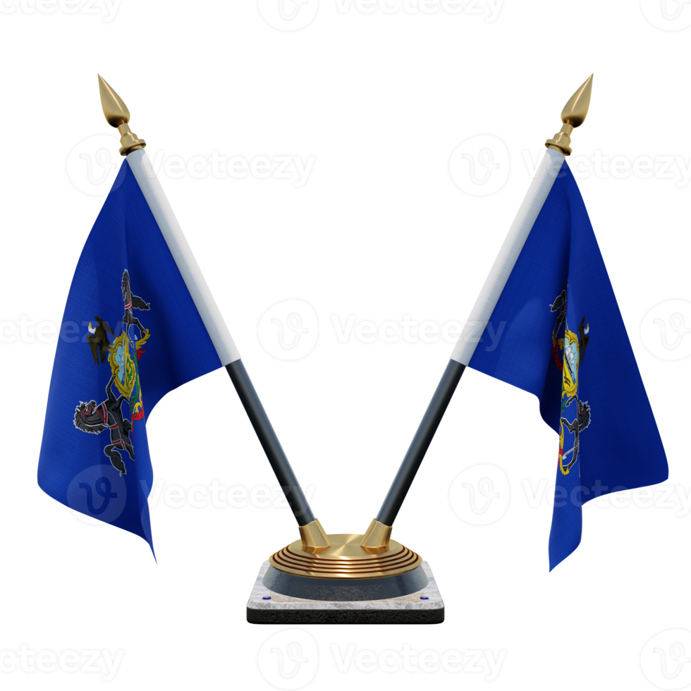 Pennsylvania 3d illustration Double V Desk Flag Stand png