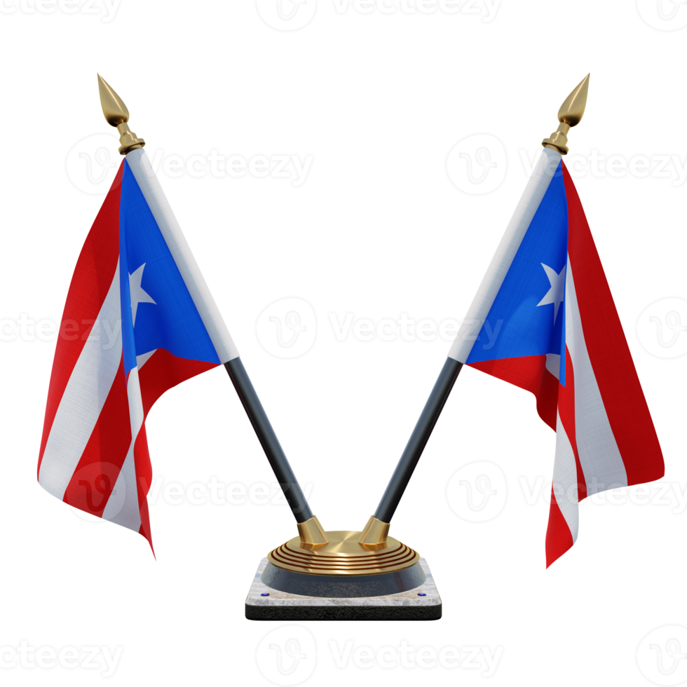 puerto rico ilustración 3d soporte de bandera de escritorio doble v png