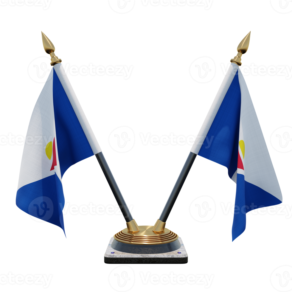 Saint Martin 3d illustration Double V Desk Flag Stand png