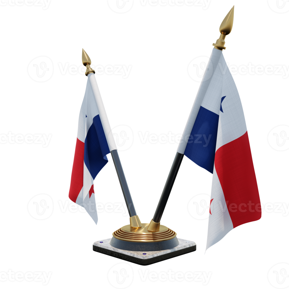 Panama 3d illustration Double V Desk Flag Stand png