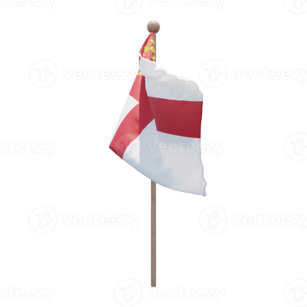 sark bandeira de ilustração 3d no poste. mastro de madeira png