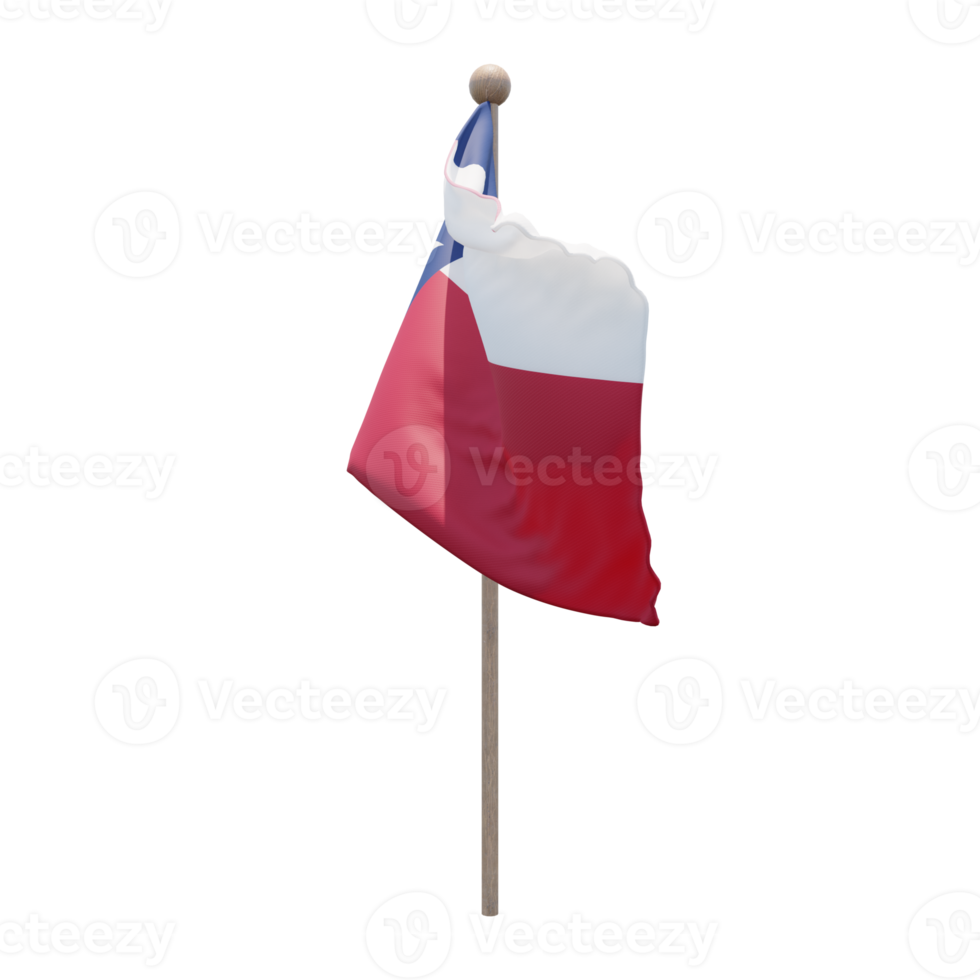 Texas 3d illustration flag on pole. Wood flagpole png