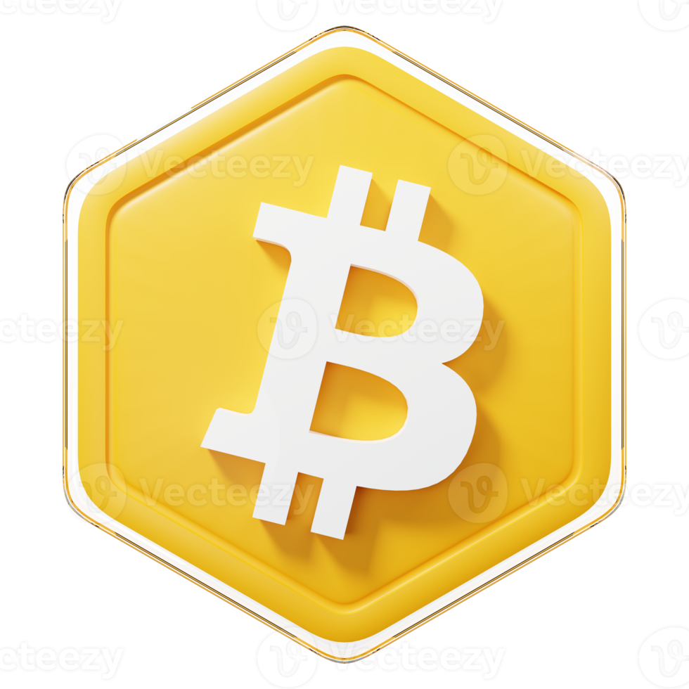 Bitcoin Badge Crypto 3D Rendering png