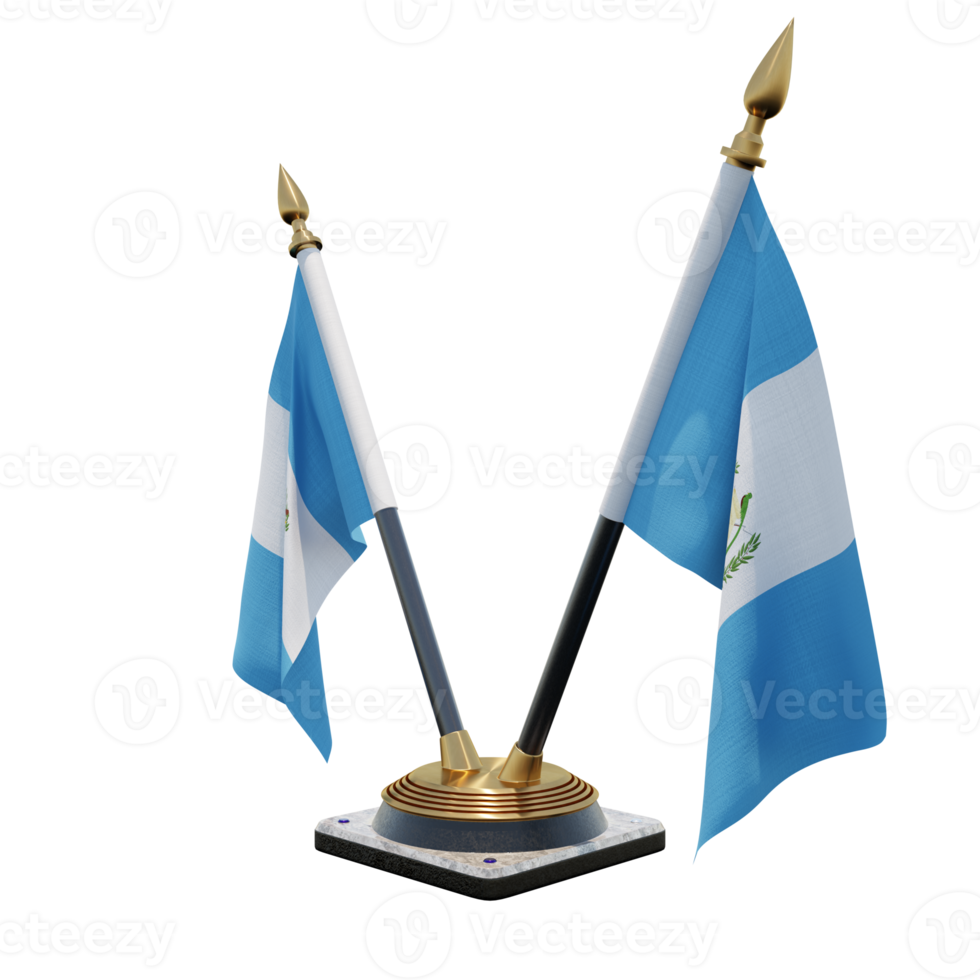 Guatemala 3d illustration Double V Desk Flag Stand png